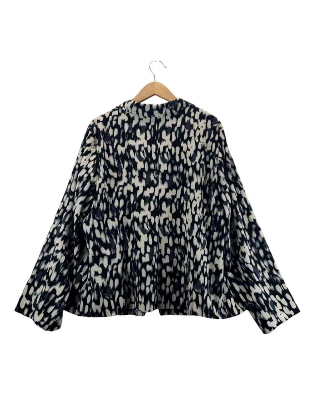 Blazer Black White Abstract Print 22W Fashion Bug Career Wear Pockets Collar - Picture 6 of 16